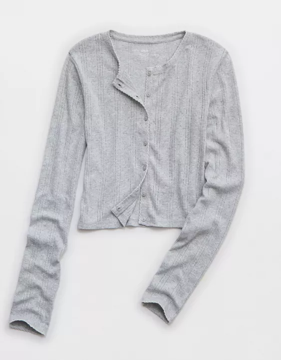 Aeo Aerie Off-Duty Pointelle Cardigan