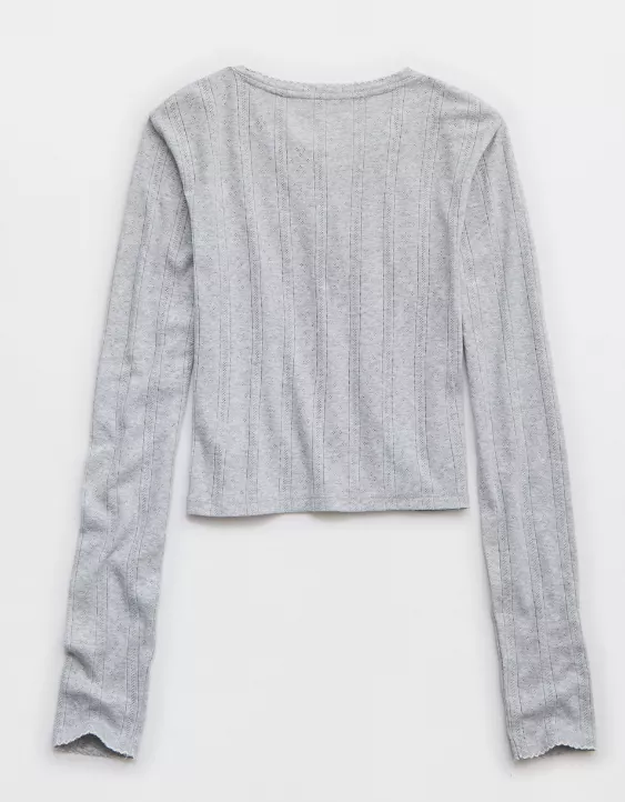 Aeo Aerie Off-Duty Pointelle Cardigan