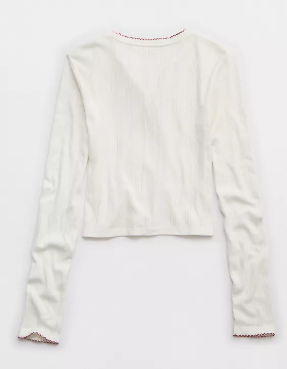 Aeo Aerie Off-Duty Pointelle Cardigan