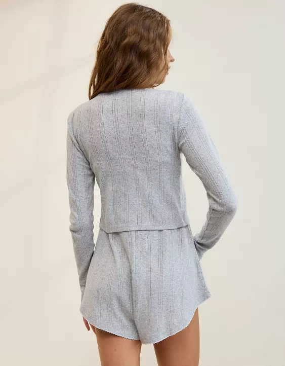 Aeo Aerie Off-Duty Pointelle Cardigan