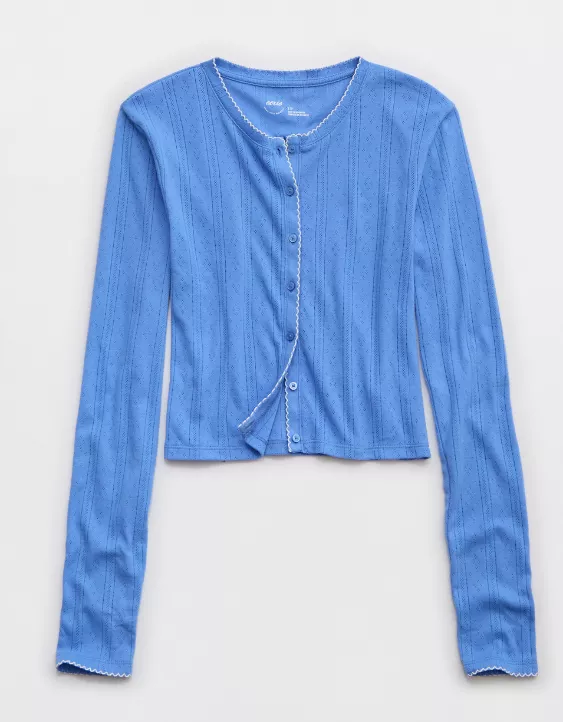 Aeo Aerie Off-Duty Pointelle Cardigan