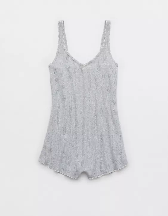 Aeo Aerie Off-Duty Pointelle Romper