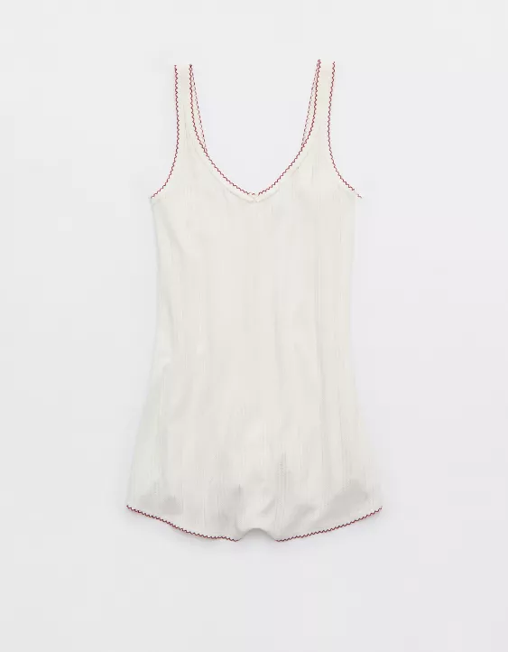 Aeo Aerie Off-Duty Pointelle Romper