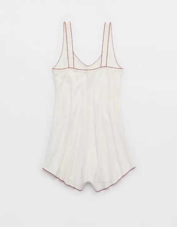 Aeo Aerie Off-Duty Pointelle Romper