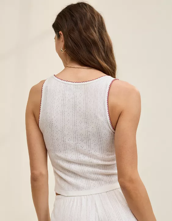 Aeo Aerie Off-Duty Pointelle Tank Top