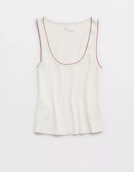 Aeo Aerie Off-Duty Pointelle Tank Top