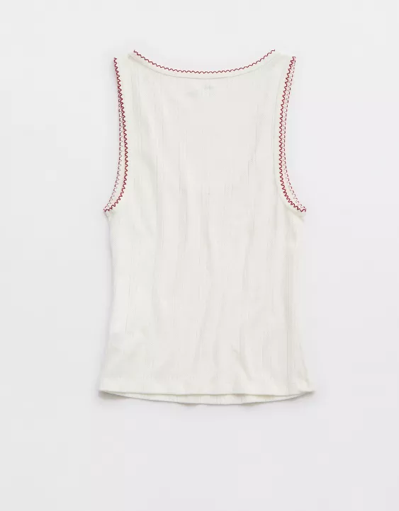 Aeo Aerie Off-Duty Pointelle Tank Top