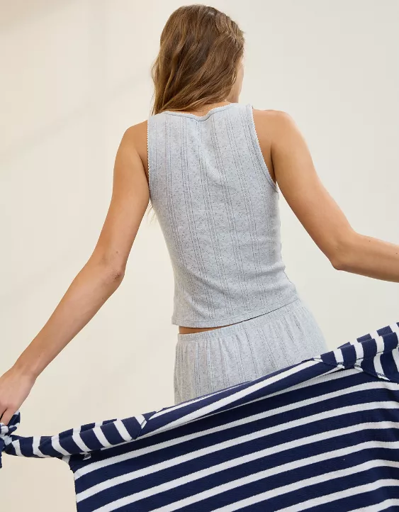 Aeo Aerie Off-Duty Pointelle Tank Top