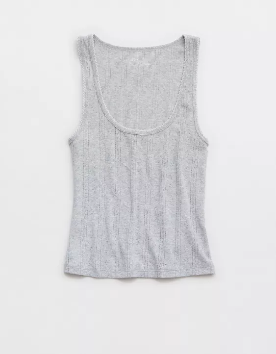 Aeo Aerie Off-Duty Pointelle Tank Top