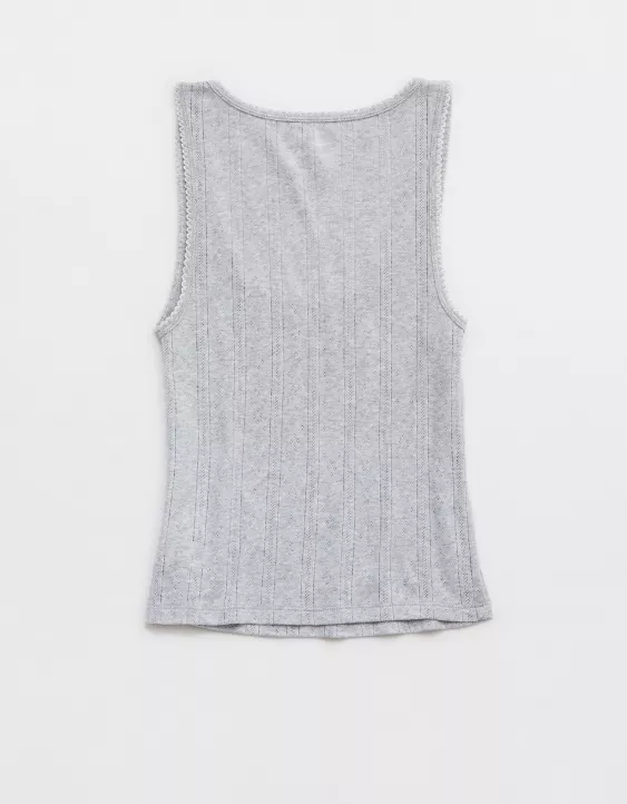 Aeo Aerie Off-Duty Pointelle Tank Top