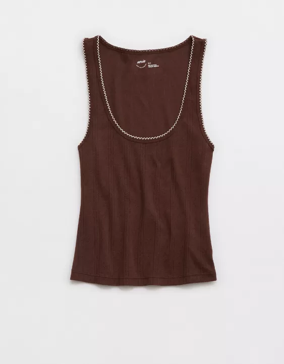 Aeo Aerie Off-Duty Pointelle Tank Top