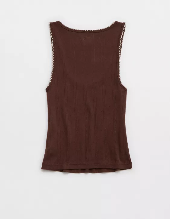 Aeo Aerie Off-Duty Pointelle Tank Top