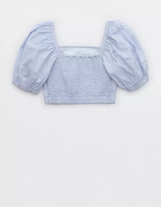 Aeo Aerie Puff Sleeve Square Neck Top