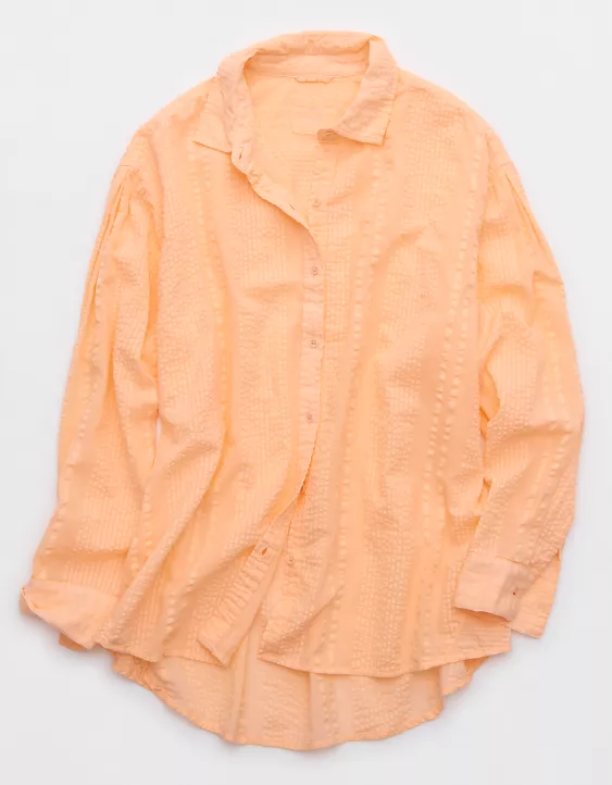 Aeo Aerie Seersucker Coverup Shirt