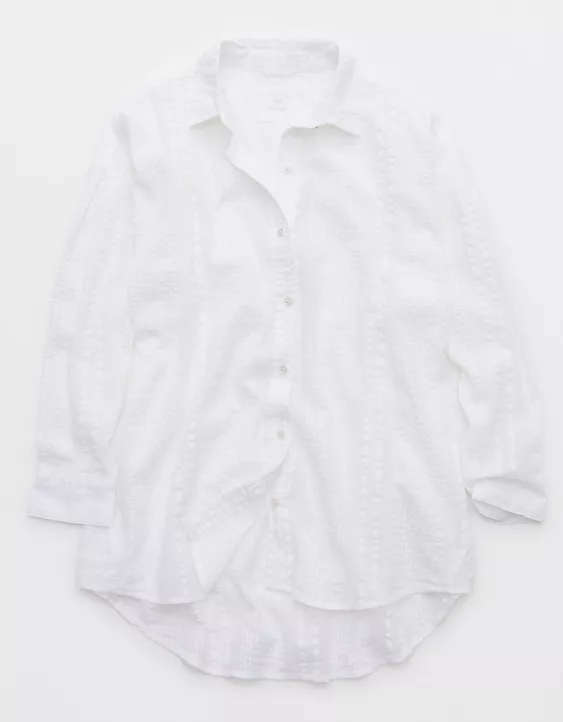 Aeo Aerie Seersucker Coverup Shirt