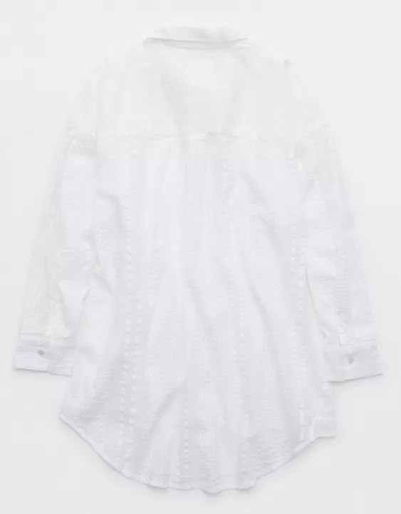 Aeo Aerie Seersucker Coverup Shirt