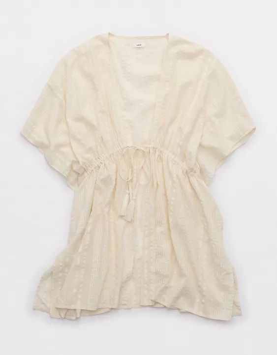 Aeo Aerie Seersucker Gauze Tie Cape