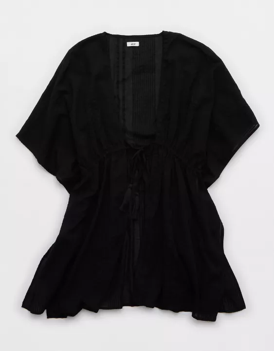 Aeo Aerie Seersucker Gauze Tie Cape