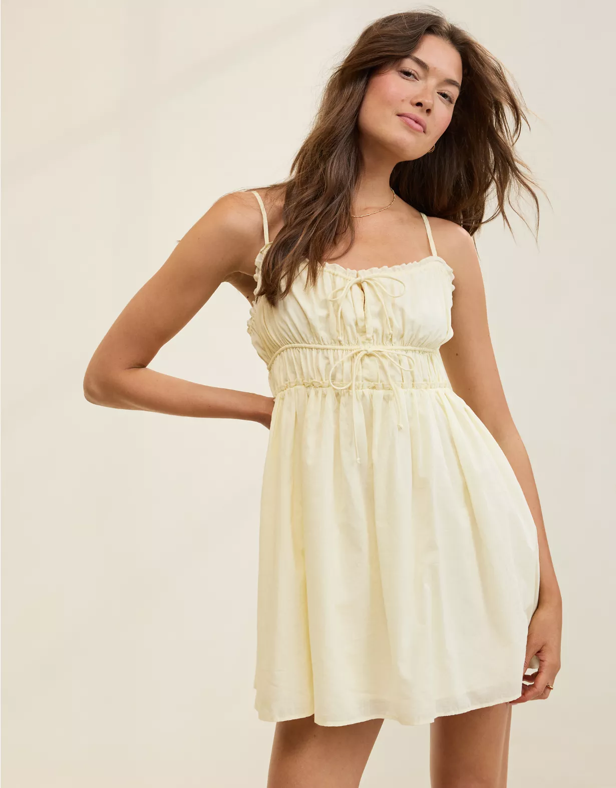 aeo Aerie Tie Front Mini Dress