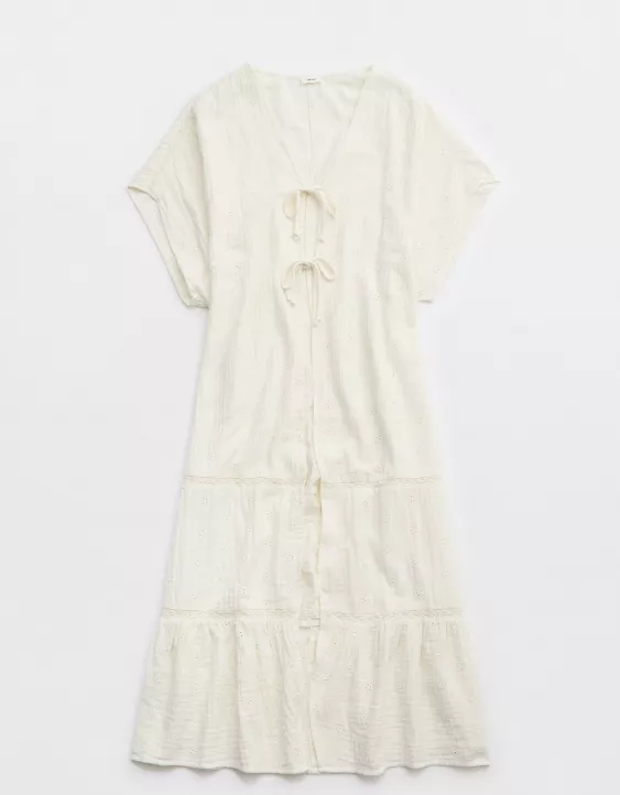 Aeo Aerie Tiered Ruffle Maxi Cape