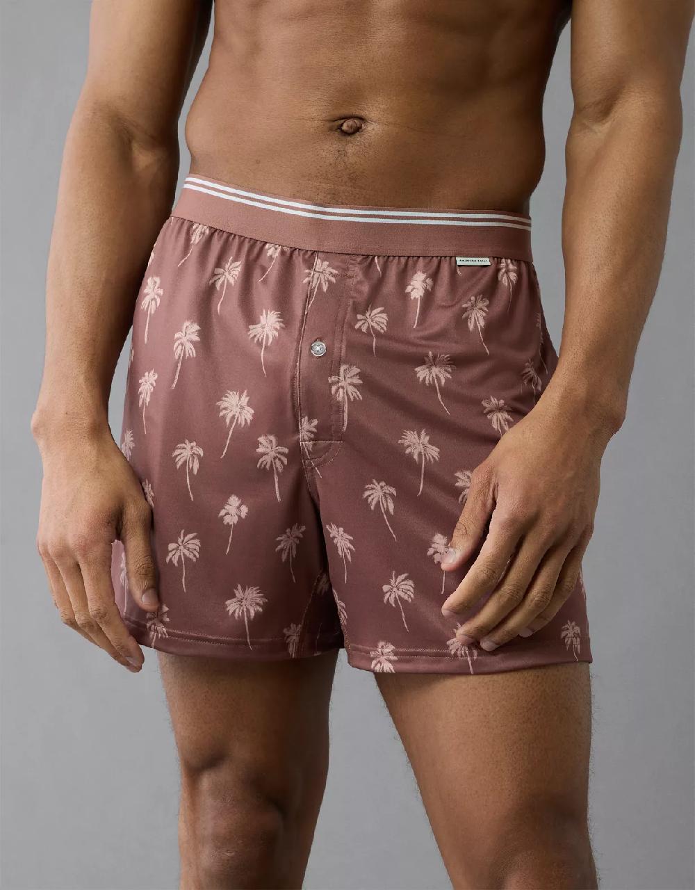 Aeo AEO Men's Palm Trees Ultra Soft Pocket Boxer Short