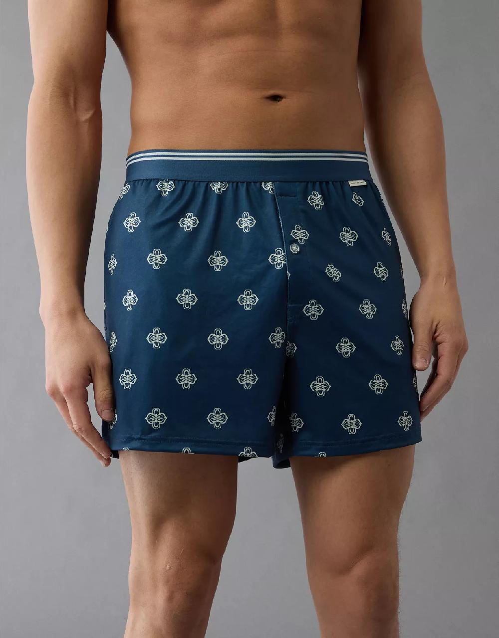 aeo AEO Men's Patchwork Design Ultra Soft Pocket Boxer Short