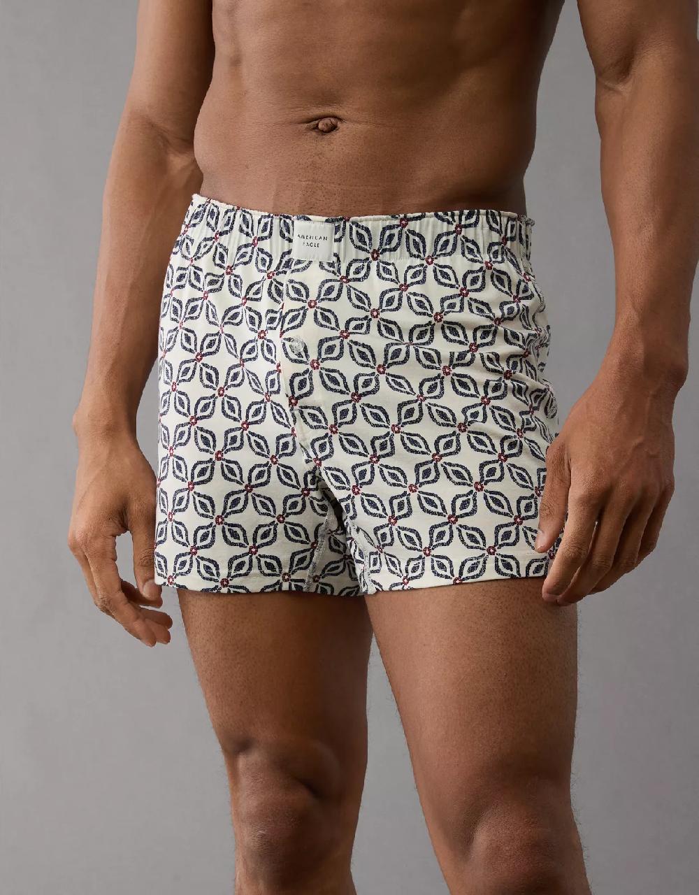 aeo AEO Men's Printed Slim Knit Ultra Soft Boxer Short