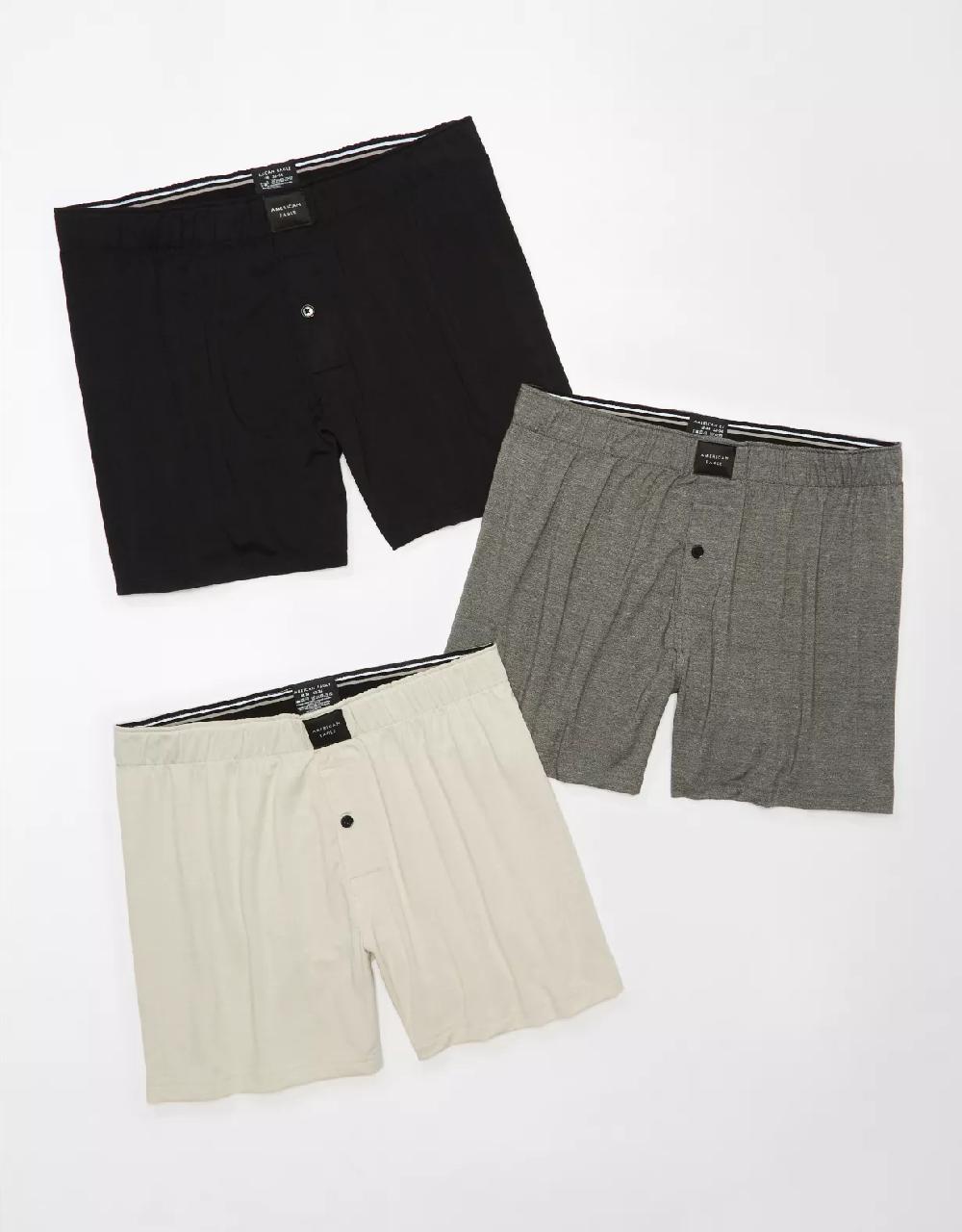 aeo AEO Men's Slim Knit Ultra Soft Boxer Short 3-Pack