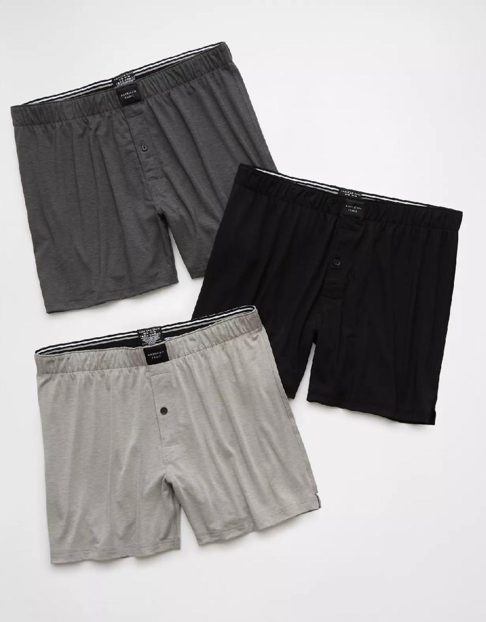 aeo AEO Men's Slim Knit Ultra Soft Boxer Short 3-Pack