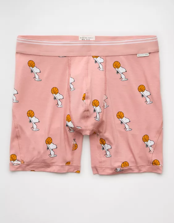 Aeo AEO Men's Snoopy Basketball 6" Ultra Soft Boxer Brief
