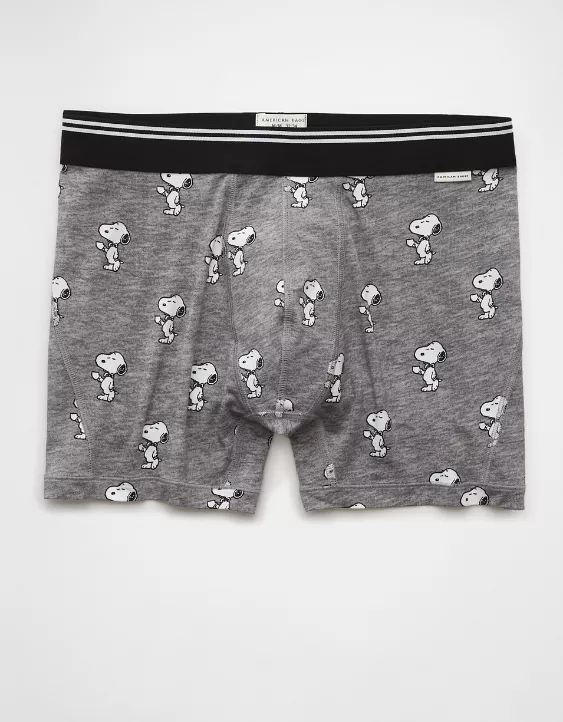 Aeo AEO Men's Snoopy Coffee 4.5" Ultra Soft Boxer Brief