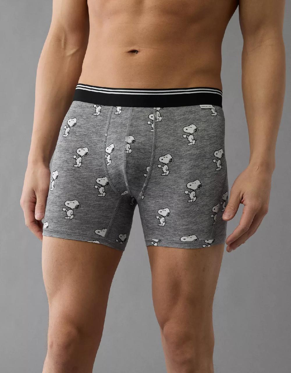 aeo AEO Men's Snoopy Coffee 4.5" Ultra Soft Boxer Brief