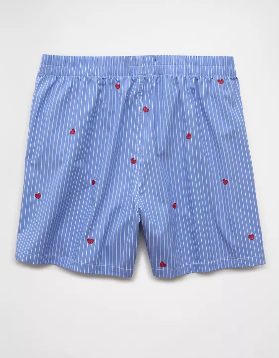Aeo AEO Men's Striped Hearts Poplin Pocket Boxer Short
