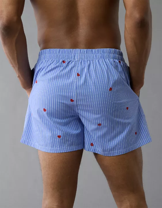 Aeo AEO Men's Striped Hearts Poplin Pocket Boxer Short