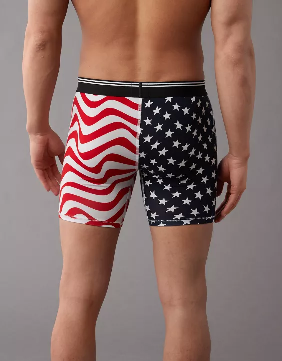 Aeo AEO Men's USA Stars & Stripes 6" Ultra Soft Boxer Brief