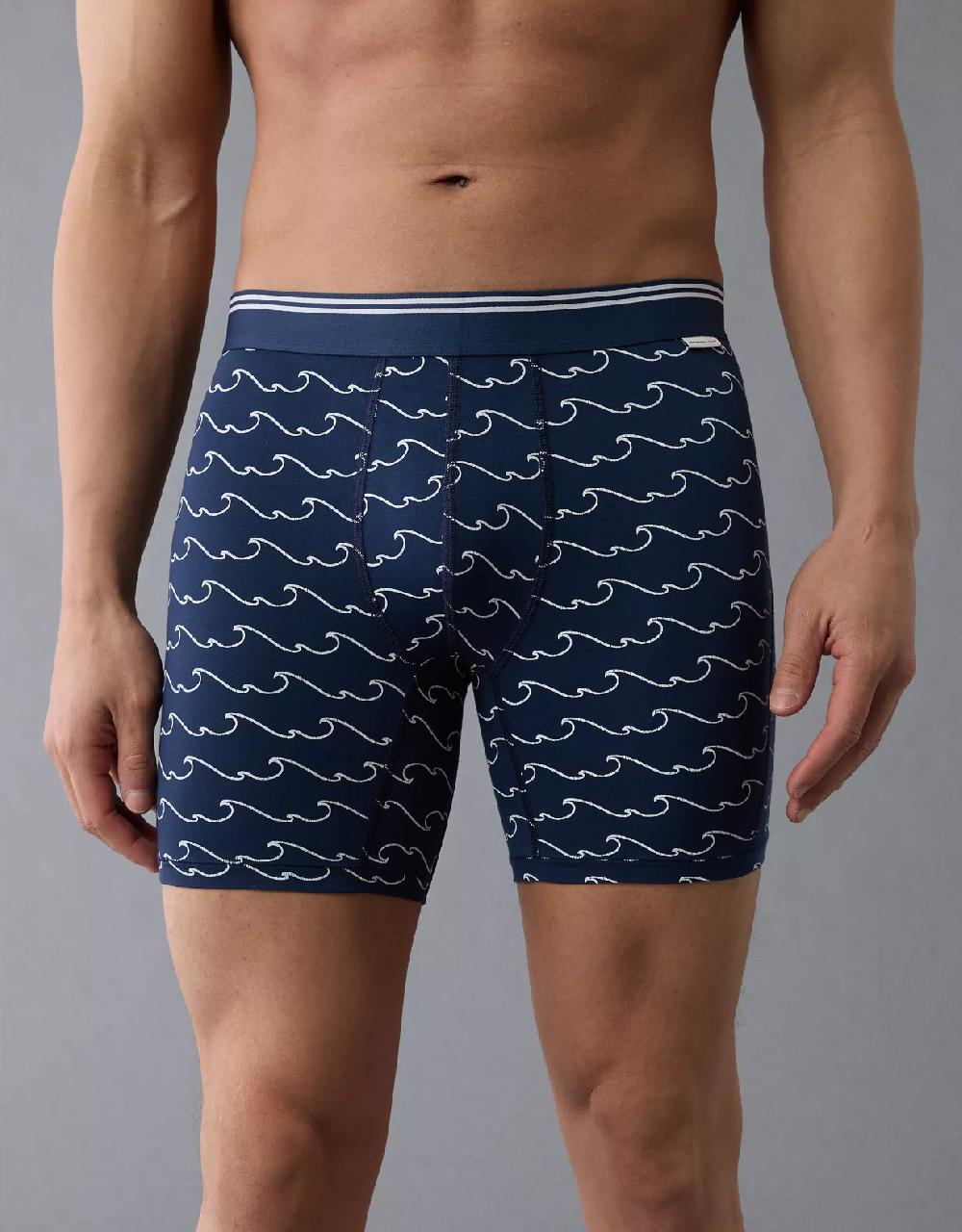 aeo AEO Men's Wavy Stripes 6" Ultra Soft Boxer Brief