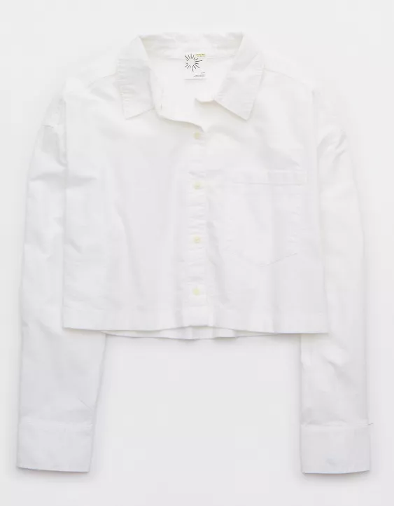 Aeo OFFLINE By Aerie Cropped Button Up Shirt