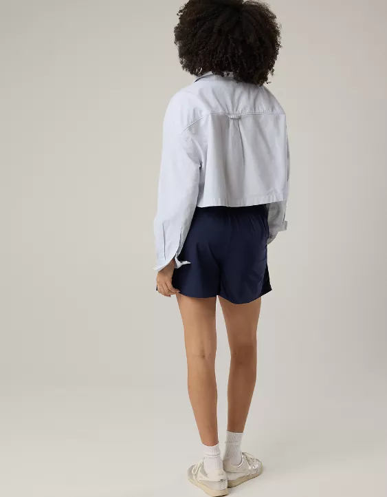 Aeo OFFLINE By Aerie Cropped Button Up Shirt