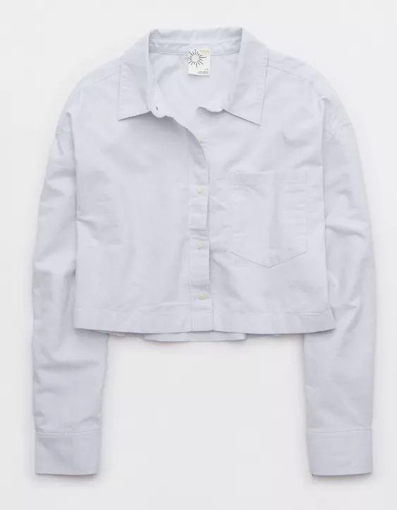 Aeo OFFLINE By Aerie Cropped Button Up Shirt