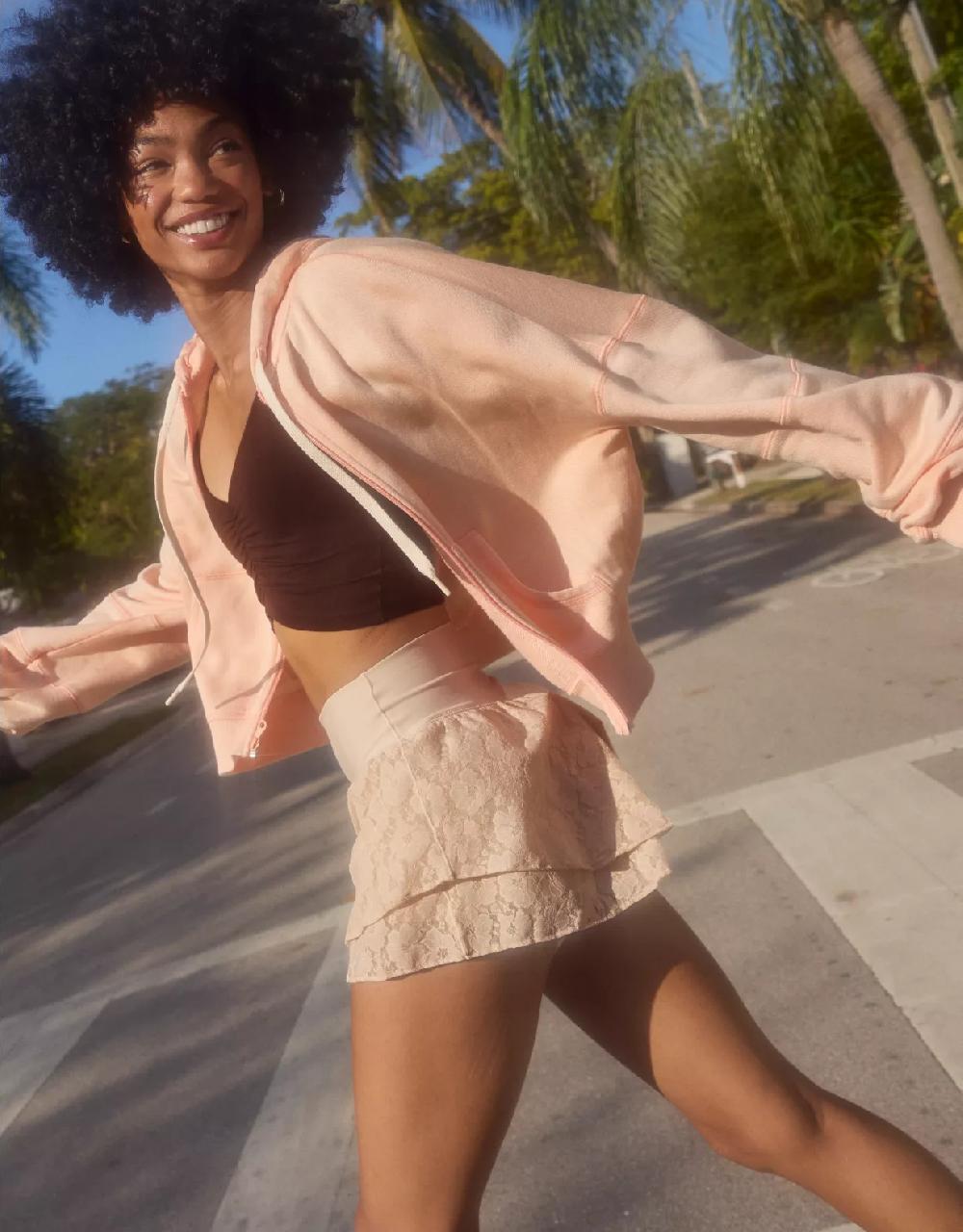 aeo OFFLINE By Aerie Real Me Lace Flowy Short