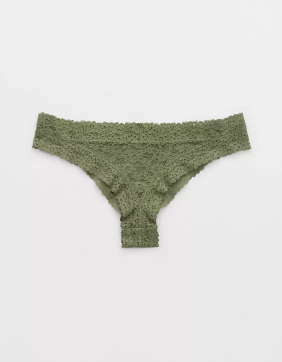 Aeo Show Off Vintage Lace Trim Thong Underwear