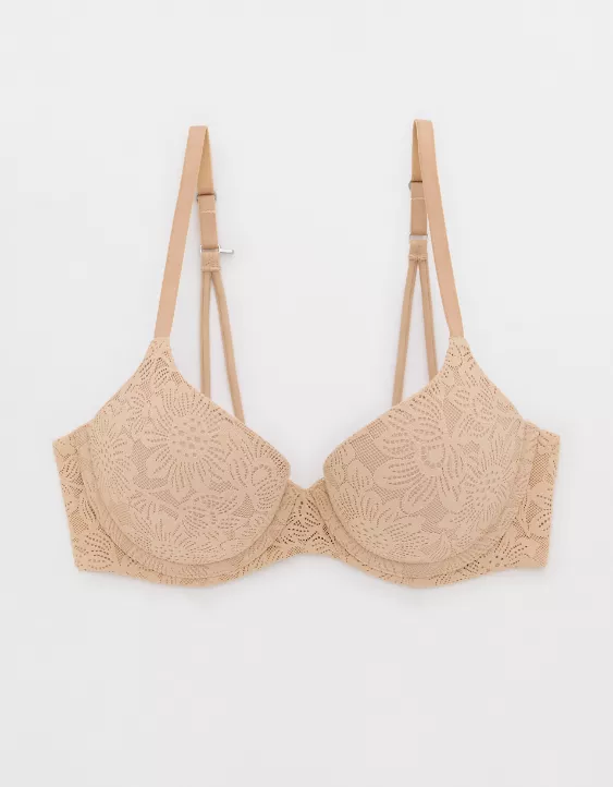 Aeo Sunnie Bloom Lace Strappy Demi Push Up Bra