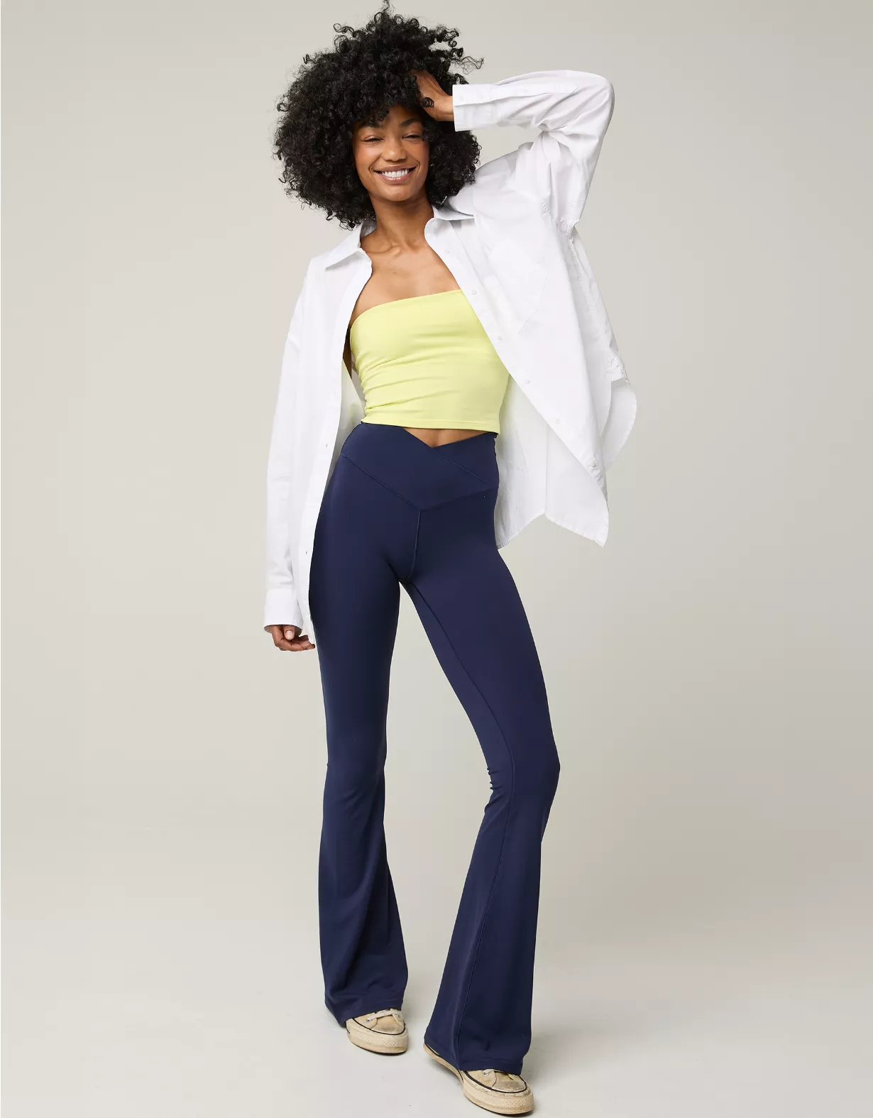 aeo OFFLINE By Aerie Real Me High Waisted Crossover Flare Legging