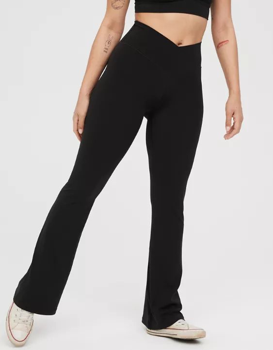 Aeo OFFLINE By Aerie Real Me High Waisted Crossover Flare Legging