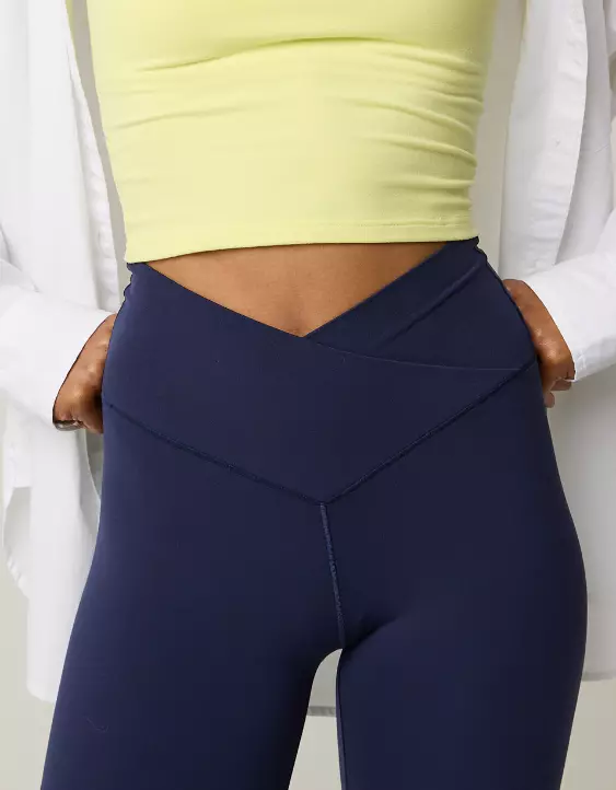 Aeo OFFLINE By Aerie Real Me High Waisted Crossover Flare Legging
