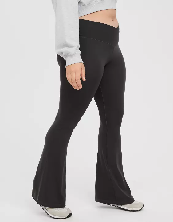 Aeo OFFLINE By Aerie Real Me High Waisted Crossover Flare Legging