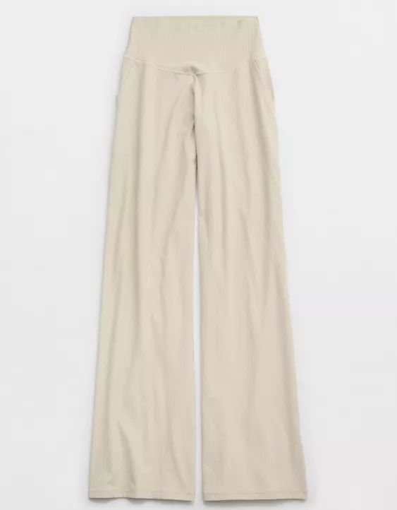 Aeo OFFLINE By Aerie Real Me XTRA High Waisted Ribbed Trouser