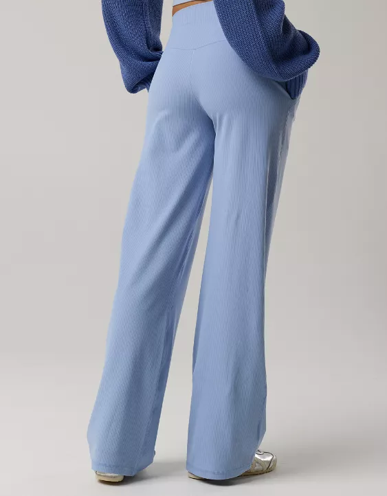 Aeo OFFLINE By Aerie Real Me XTRA High Waisted Ribbed Trouser
