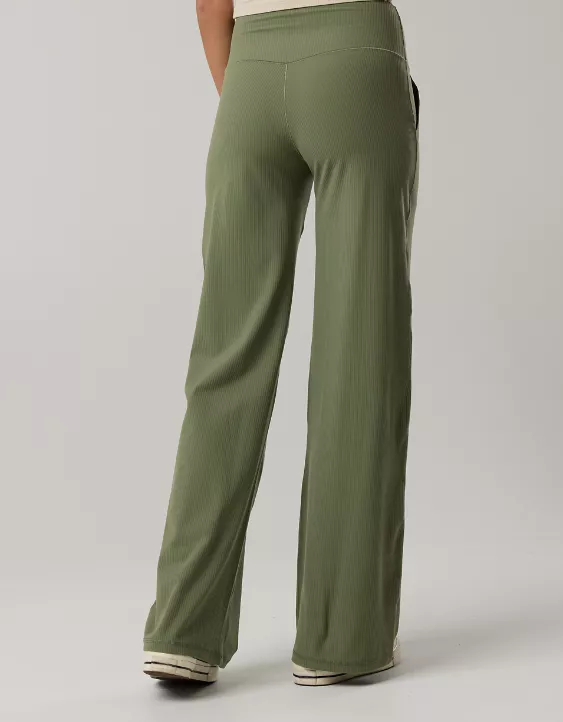 Aeo OFFLINE By Aerie Real Me XTRA High Waisted Ribbed Trouser