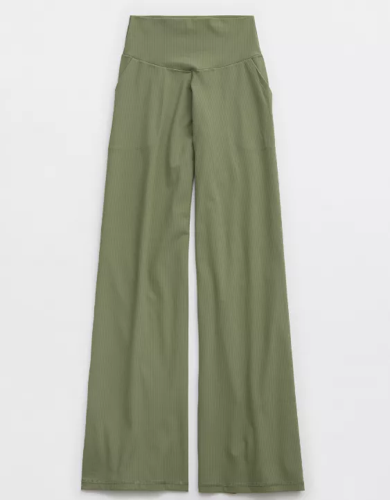 Aeo OFFLINE By Aerie Real Me XTRA High Waisted Ribbed Trouser